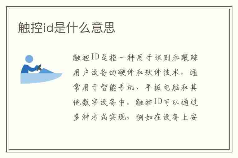 触控id是什么意思(苹果触控id是什么意思)